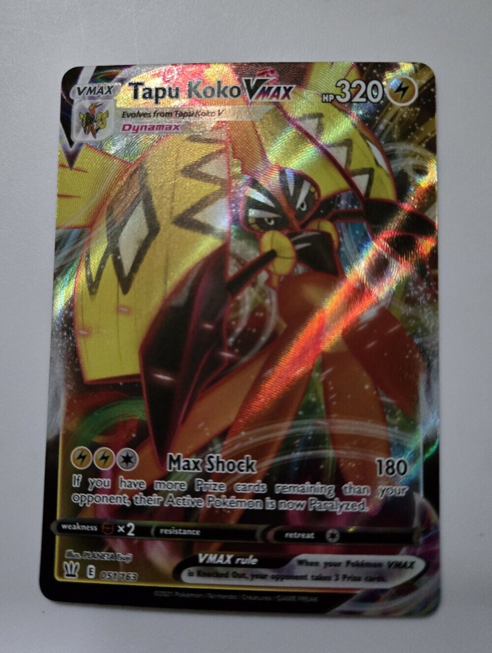 Tapu Koko VMAX #51 | Pokemon Battle Styles Holo Card